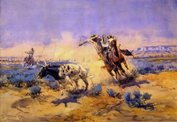Charles Marion Russell Painting - cowboys from the quarter circle box 1925 Charles Marion Russell